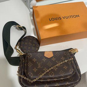louis vuitton multi pochette green strap crossbody bag
